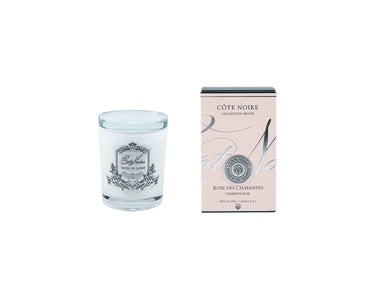 *CLEARANCE* White Vessel Candle 185gr - Charente Rose - Silver Badge